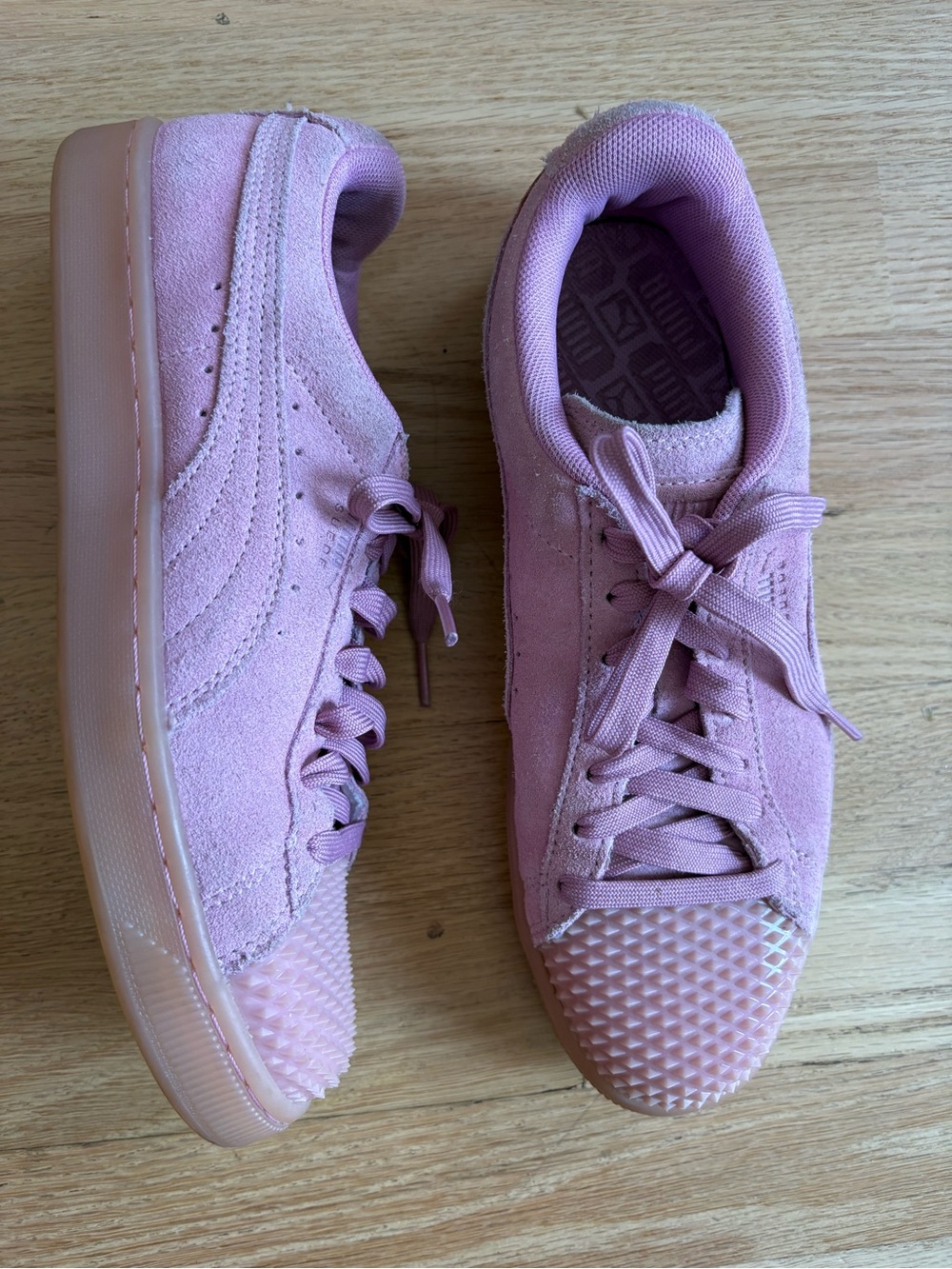 Puma Women’s Suede Platform Sneakers in Light Pink
